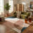 Rug Branch Calma 7' x 10' (6'7" x 9'6") Cream/Green Abstract Area Rug, Contemporary, Medium Pile, Stain-Resistant Carpet - Living Room, Bedroom, Dining Room, and Kitchen-1616807150