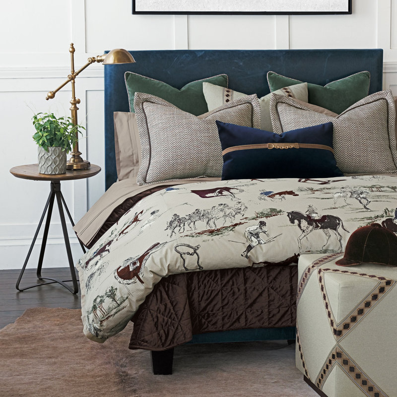 Ensemble de housse de couette réversible Steeplechaser, Housse de couette pour grand lit et 4 taies décor