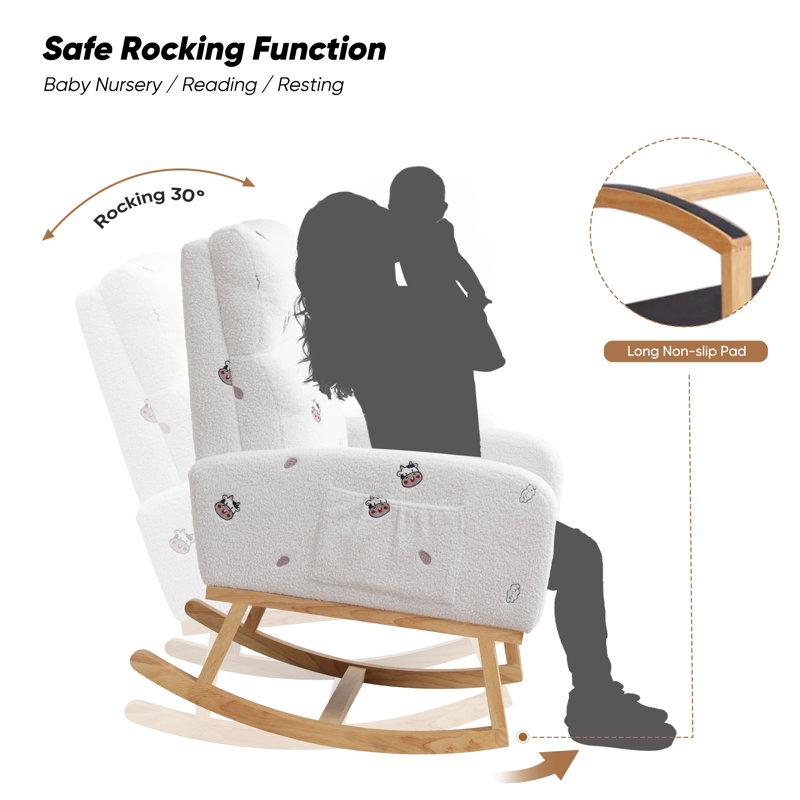 Fauteuil oscillant Teddy, Blanc