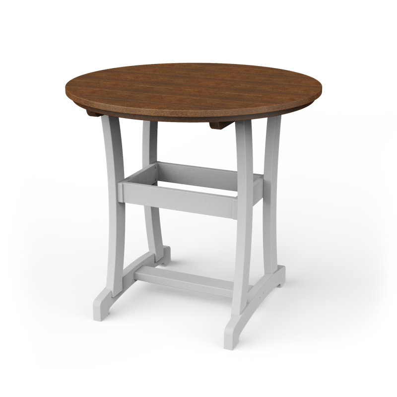 Table de bar Stella, H 42 po x l 42 po x P 42 po, Acajou / blanc