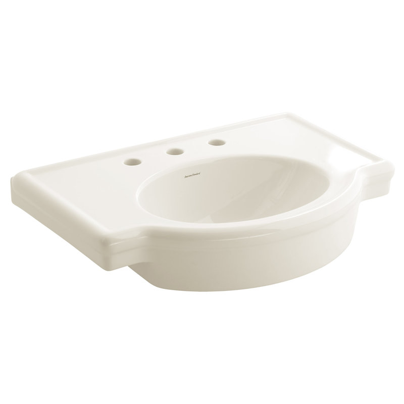 Lavabo de salle de bain à console rectangulaire en céramique blanche Retrospect