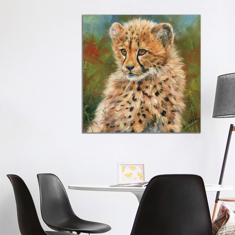 Cheetah Cub Portrait by David Stribbling - Wrapped Canvas Gallery-Wrapped Canvas Giclée, 93.98cm H x 93.98cm W