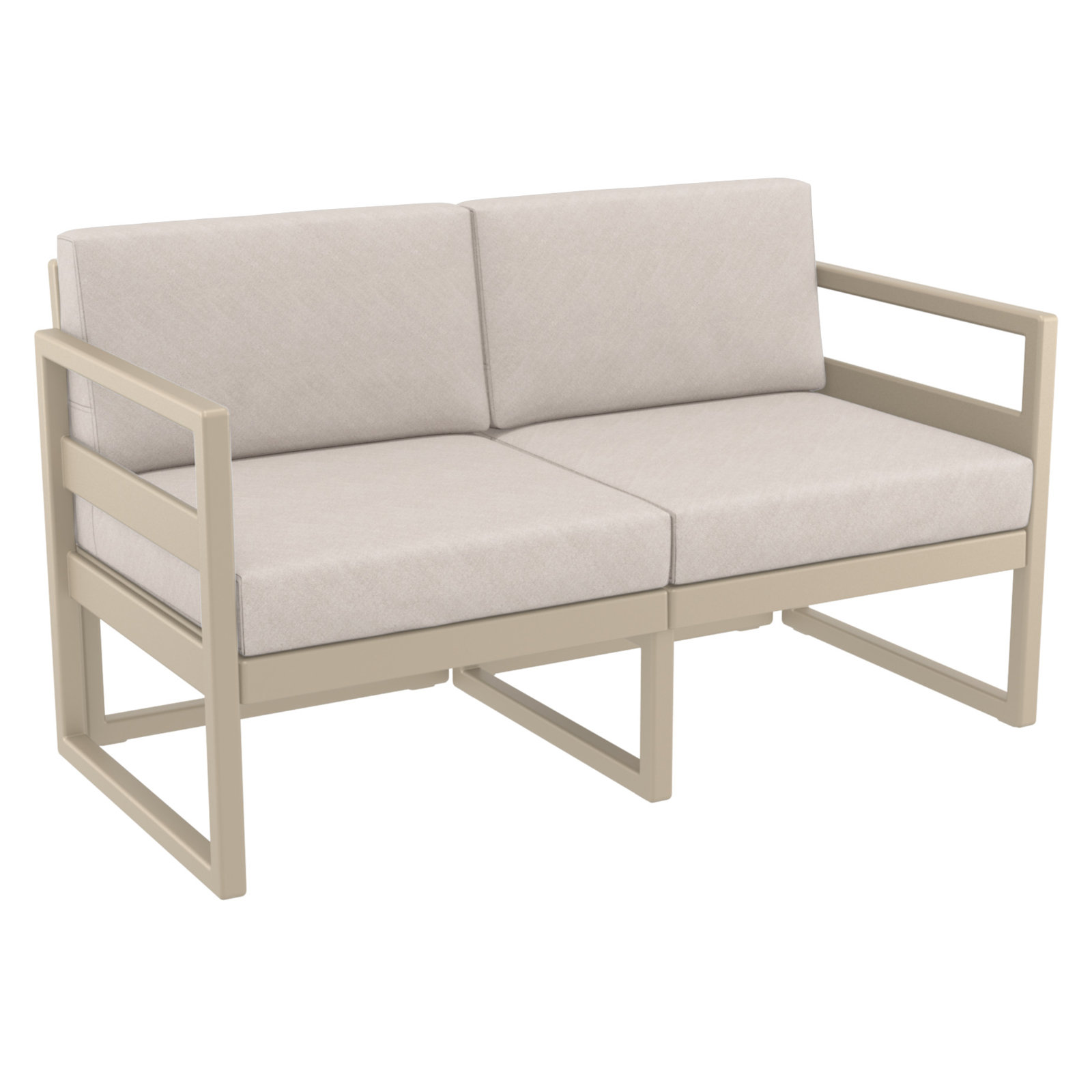 Lane 58'' Wide Straight Loveseat with Cushions, Taupe, Canvas Flax Sunbrella® Canvas