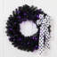 Couronne de sapin artificielle noire 24 po - DEL mauve