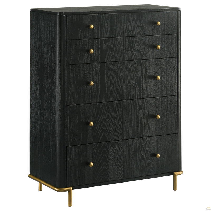 Commode 5 tiroirs, Noir