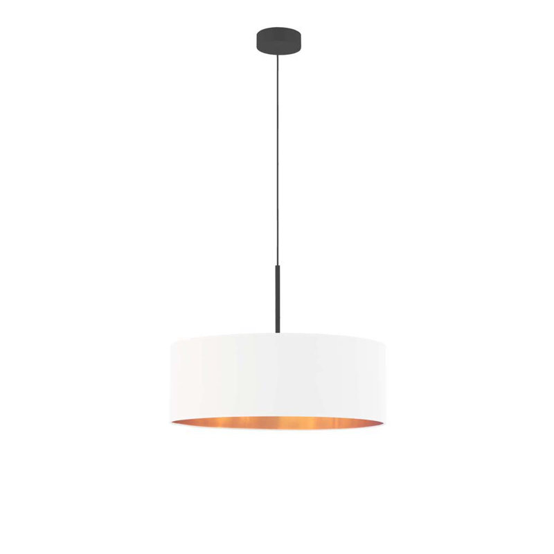Sundberg 3 - Light Drum Pendant, White, Black, 120cm H x 50cm W x 50cm D
