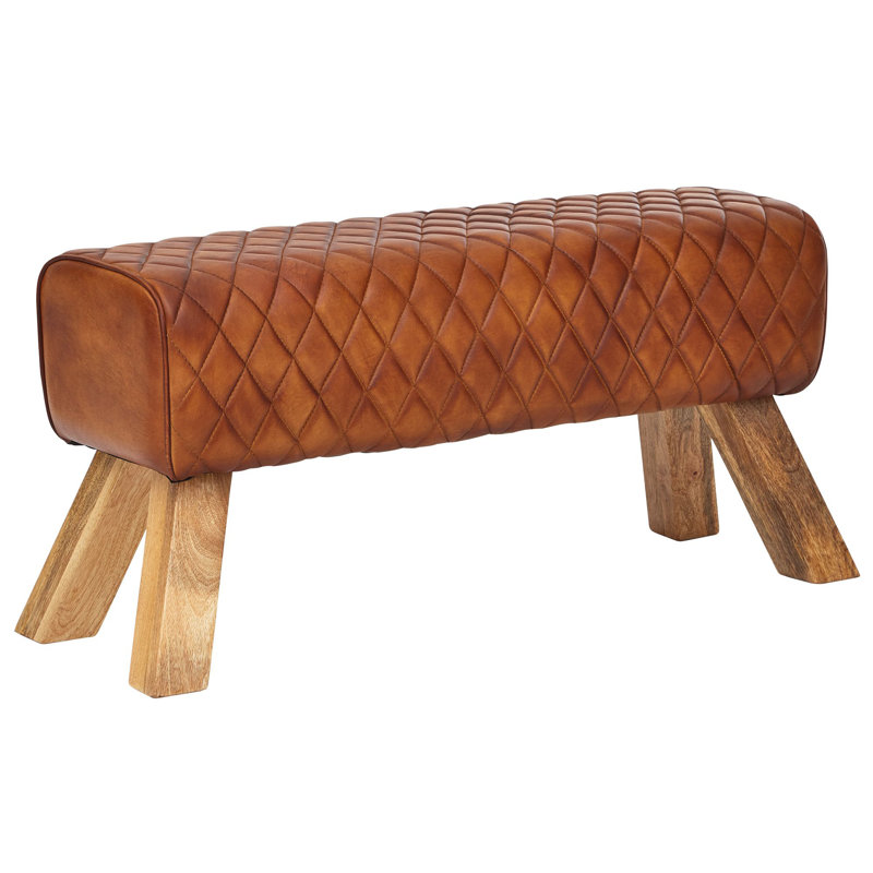 Merola 100% Leather Upholstered Bench