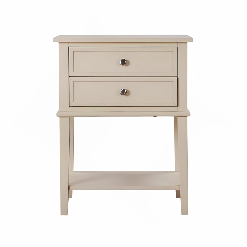 Élégante table de chevet contemporaine beige, Beige