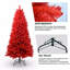Arbre de Noël artificiel rouge 6 pi, arbre en PVC rouge pur avec 804 pointes, branches articulées, support en métal stable-1557157704-1557157707