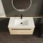 Meuble-lavabo de salle de bain avec lavabo de comptoir en résine et 2 portes