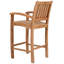 Teak Wood Abaco Outdoor Patio Barstool With Arms