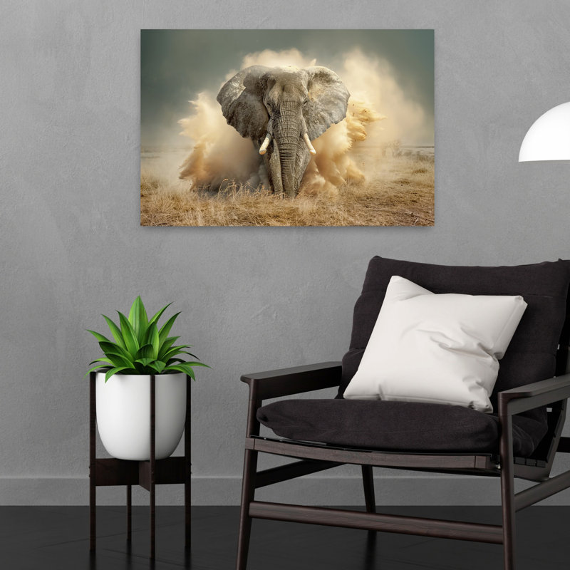 Art mural contemporain abstrait Desertelephant, H 24 po x l 16 po