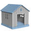 Grande niche pour chien 38,85 "résistante aux intempéries et imperméable avec plancher surélevé et ventilation (bleu)-1271840532-1265586475