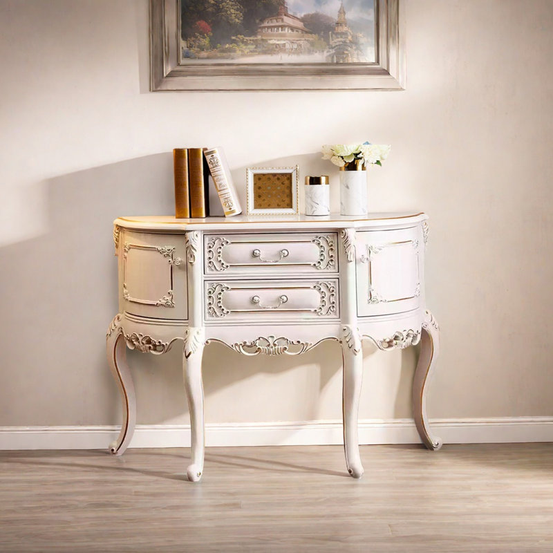 Console haut de gamme multifonctionnelle de luxe, H 36,61 po x l 46,46 po x P 13,78 po, Blanc