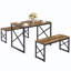 Ensemble de table de salle à manger en bois robuste 43,3 "avec 2 bancs pour 4-19505556-19505557-19505561
