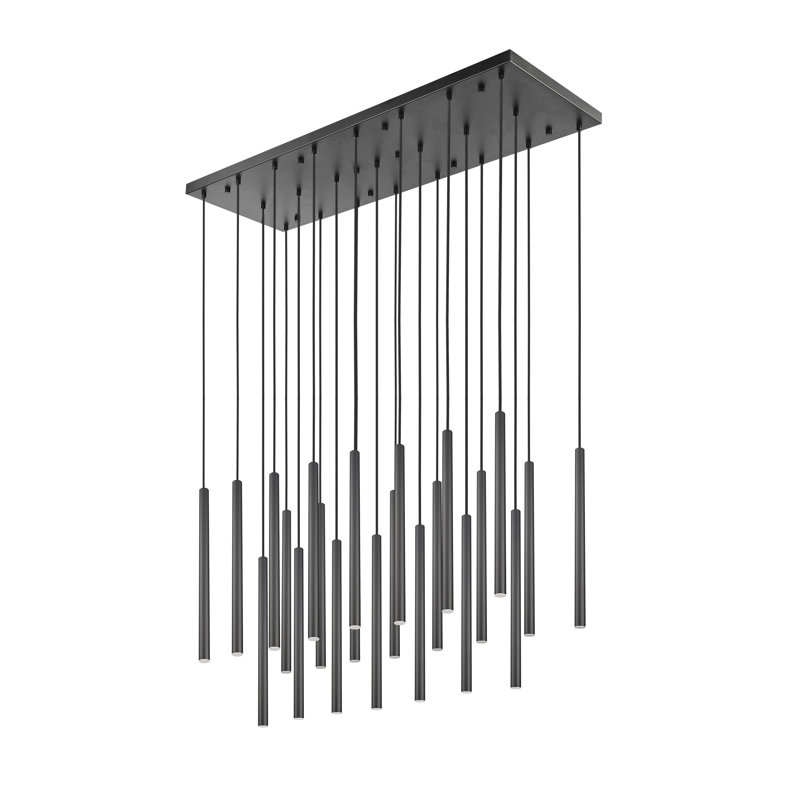 Mahlum 23 Light Linear Chandelier, Matte Black, 206.2