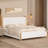 Bed Frame and Headboard, Corduroy Upholstered Bed Frame, Vertical Channel Design Headboard-1261560310-1261560306
