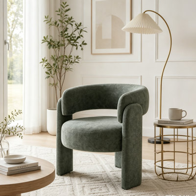 Fauteuil d'appoint moderne, fauteuil d'appoint contemporain en tissu Boucle
