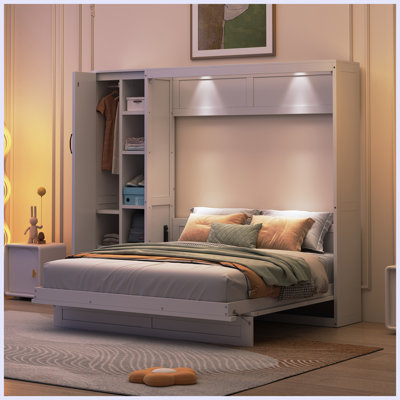 Lit escamotable moderne avec tablettes murales