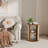 Boho Side Table, 2-tier End Table With Adjustable Shelf And Sackcloth Finish For Living Room, Bedroom-15956442