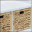 Banc de rangement beige et blanc avec paniers en rotin à 3 tiroirs, parfait pour les sièges organisés dans n'importe quelle pièce-830768614