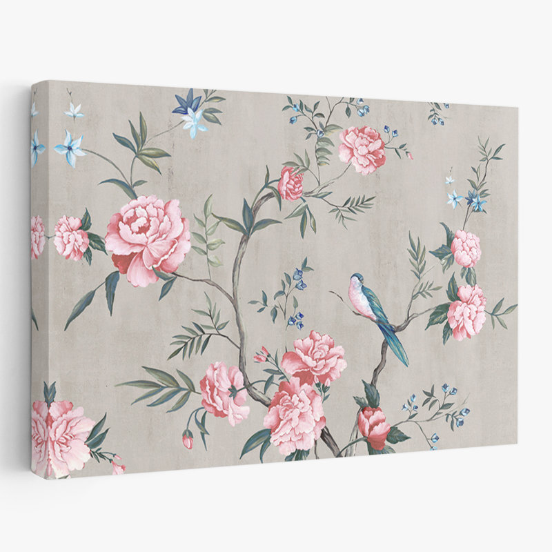 Plantes, fleurs, oiseaux, animaux, rossignol, art mural, H 32 po x l 48 po