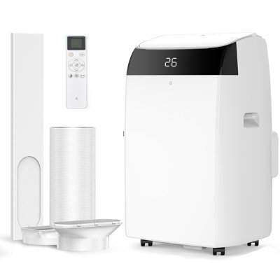 12000 BTU Portable 5-in-1 Air Conditioner, Cools Dehumidifies Fan, Energy Saving AC with 24H Timer Sleep Mode, Window Kit, for Rooms up to 47㎡, White[Energy Class A]