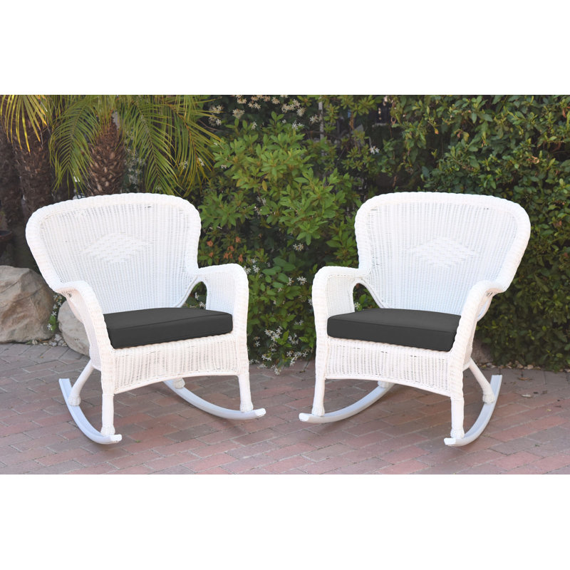 Chaise berçante Batchelder, Noir, Blanc