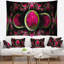 Tapisserie abstraite à motif fractal exotique rose-28497021