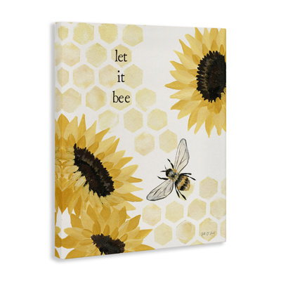 Let It Bee Honeycomb, art mural sur toile par Julia Purinton