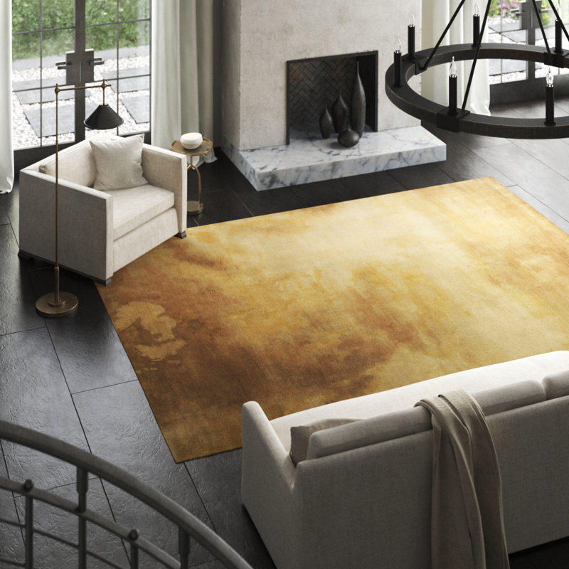 Sky Wool Abstract Area Rug, Rectangle 9' x 12'