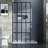 34" X 72" Walk-In Shower Door, Black, Tempered Glass, Stable Construction Screen, Strong Assembly Kit