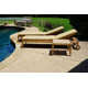 25'' Outdoor Teak Chaise Lounge Set with Table