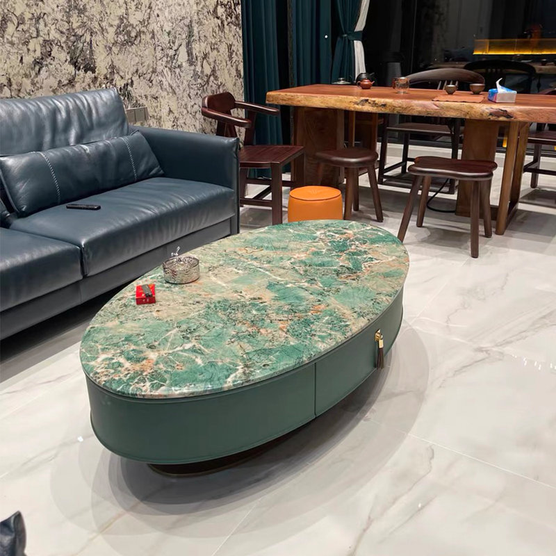 Table basse en marbre avec plateau télé