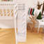 Lit mezzanine grand avec cadre en bois avec escalier, tablettes et garde-robe-498019224