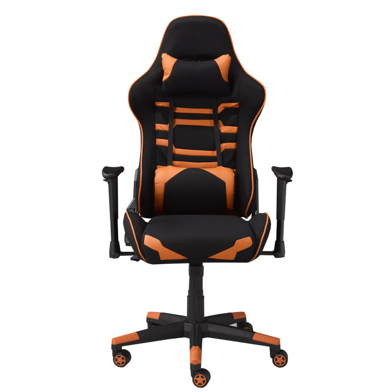 Fauteuil de jeu PC et de course, Orange / Noir