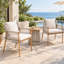 Chaises de salle à manger de patio en corde tressée avec coussins (ensemble de 2)