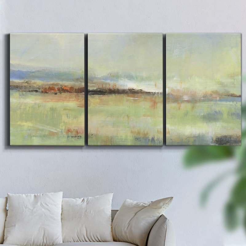 «Disconnect Phenomena On Canvas», reproduction de 3 pièces, H 48 po x l 96 po x P 2 po