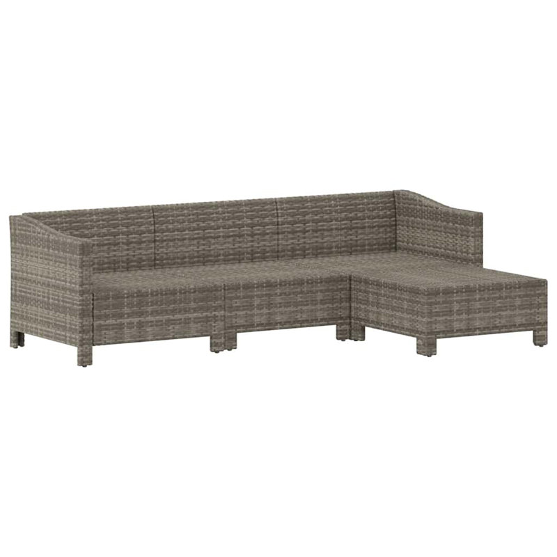 Ensemble de salon de jardin en rotin gris moyen et durable