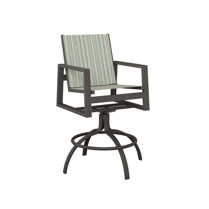 Chaise de bar pivotante en aluminium Ceasar Graphite Speckle, Graphite moucheté, Spa à rayures Windsor