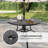 41'' Round Metal Outdoor Patio Dining Table With Umbrella Hole