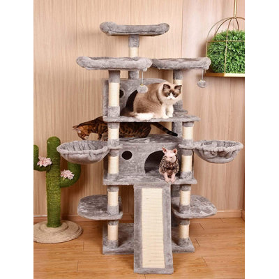 Arbre à chat à plusieurs niveaux pour condos à griffer et poteaux à griffer de 68 po Lima Pet