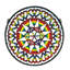 Rainbow Expression Medallion Stained Glass Window Panel