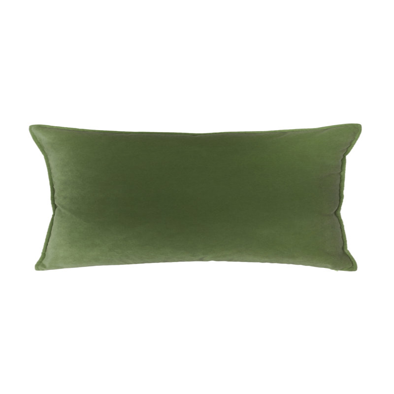 Franklin Washable Velvet Square Pillow Cover & Insert , Vert Lichen, 15"H X 20"W