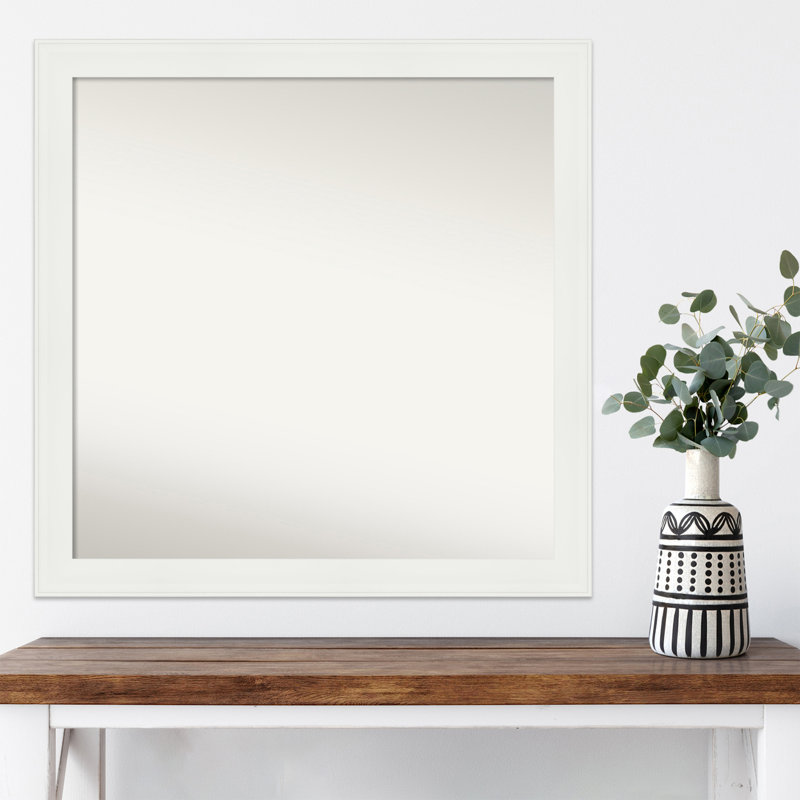 Plastic Framed Wall Mounted Accent Mirror, 29" x 29"