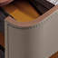 Bureau en bois manufacturé rectangulaire brun noisette + beige + acier au carbone avec 3 tiroirs-871915677-871915679