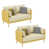 Similicuir jaune / beige