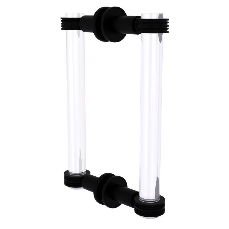Poignée de porte de douche dos à dos Margolis, Noir mat, H 9 po x l 1,7 po x P 7 po