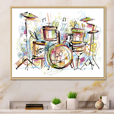 " Music Drum Set Abstract Design "
