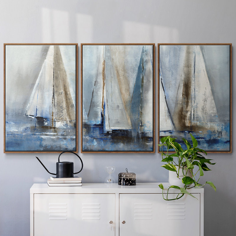 «Quiet Wind II», reproduction sur toile 3 pièces, H 24 po x l 48 po x P 2 po, Noyer